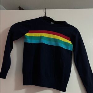 Men's Navy Sweater with Rainbow Stripe